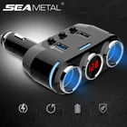 Автомобильный прикуриватель Быстрая зарядка 3,0 USB Быстрый Разветвитель 12 В штепсельная розетка цифровой светодиодный двойной адаптер электрическое напряжение Универсальный
