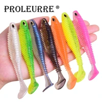 proleurre shad soft lures 80mm 110mm artificial 3d eye two color silicone baits fishing lure leurre silicone bait t tail wobbler