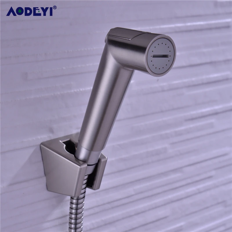 Toilet Bathroom Hand Held Bidet Spray Diaper Shower Sprayer Set Flow ABS Control Portable Shattaf Jet Douche kit Black/Chrome images - 6