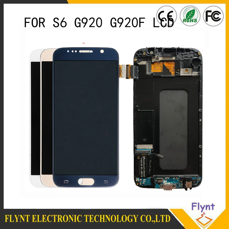 Сменный SUPER AMOLED ЖК экран 5 1 дюйма с рамкой в сборе для SAMSUNG Galaxy S6 сенсорный G920 G920F
