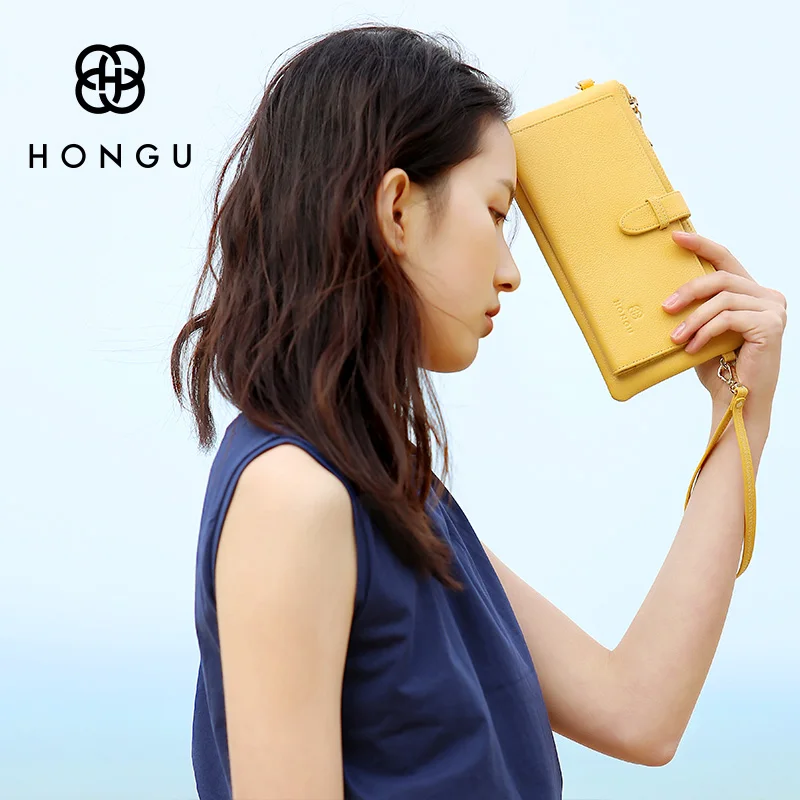 HONGU 100% натуральная коровья кожа сумки для женщин кошелек портмоне наплечный