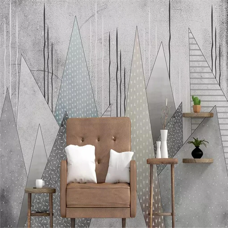 Decorative wallpaper Contemporary geometry triangle north Europe abstract individual backgroud wall | Обустройство дома