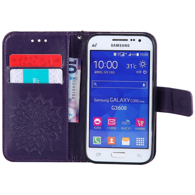 For Samsung Galaxy G530 Case Flip Leather Wallet case for galaxy Core Prime G360 Stand Card Slot Coque J2 | Мобильные телефоны и