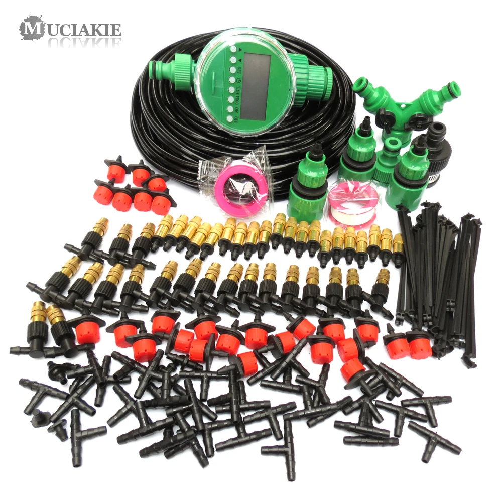 MUCIAKIE 5M-50M Automatic Garden Watering System Kits Self Garden Irrigation Watering Kits Micro Drip Mist Spray Cooling System