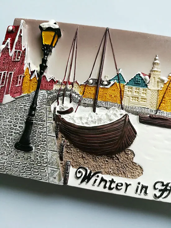 Dutch oil painting board tourist souvenir three-dimensional refrigerator stickers | Дом и сад
