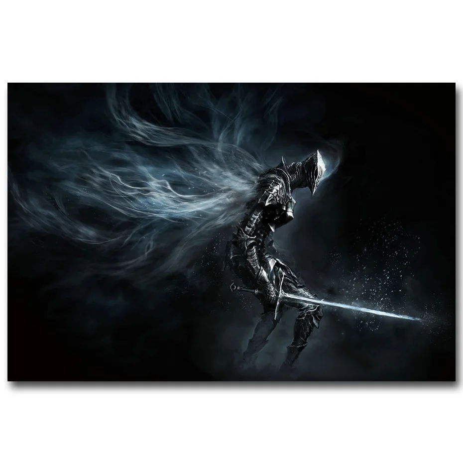 Dark Souls 1 2 3 Некромант Броня Меч Искусство Шелковый Плакат Печать на ткани 13x20 | Отзывы и видеообзор