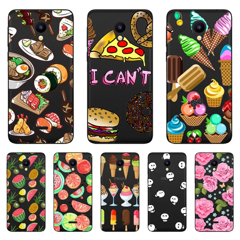 meizu c9 Case Silicon Black Painting flower Soft TPU Back Cover for pro protect Phone cases shell |