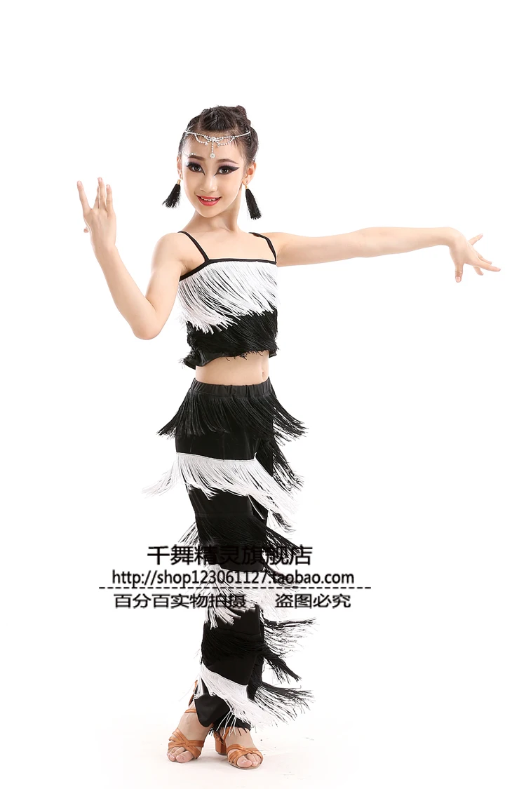 Samba/костюмы для латинских танцев с кисточками, костюмы для девочек, костюмы для бальных танцев с бахромой, топы для танцев и штаны, костюм для взрослых бальное платье для танцев - Цвет: photo color