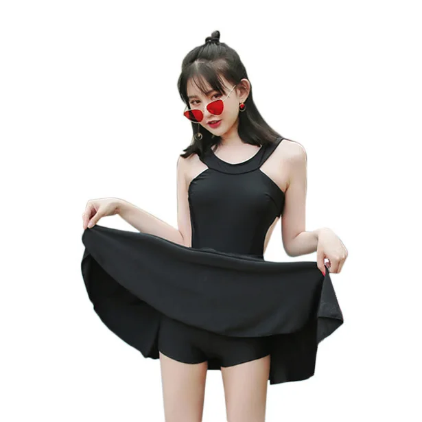 High Neck Beach Dress Female Backless Swimwear Bathing Suit For Women Ruffle Swimsuit Ladies Sexy One Piece Swim Wear Women