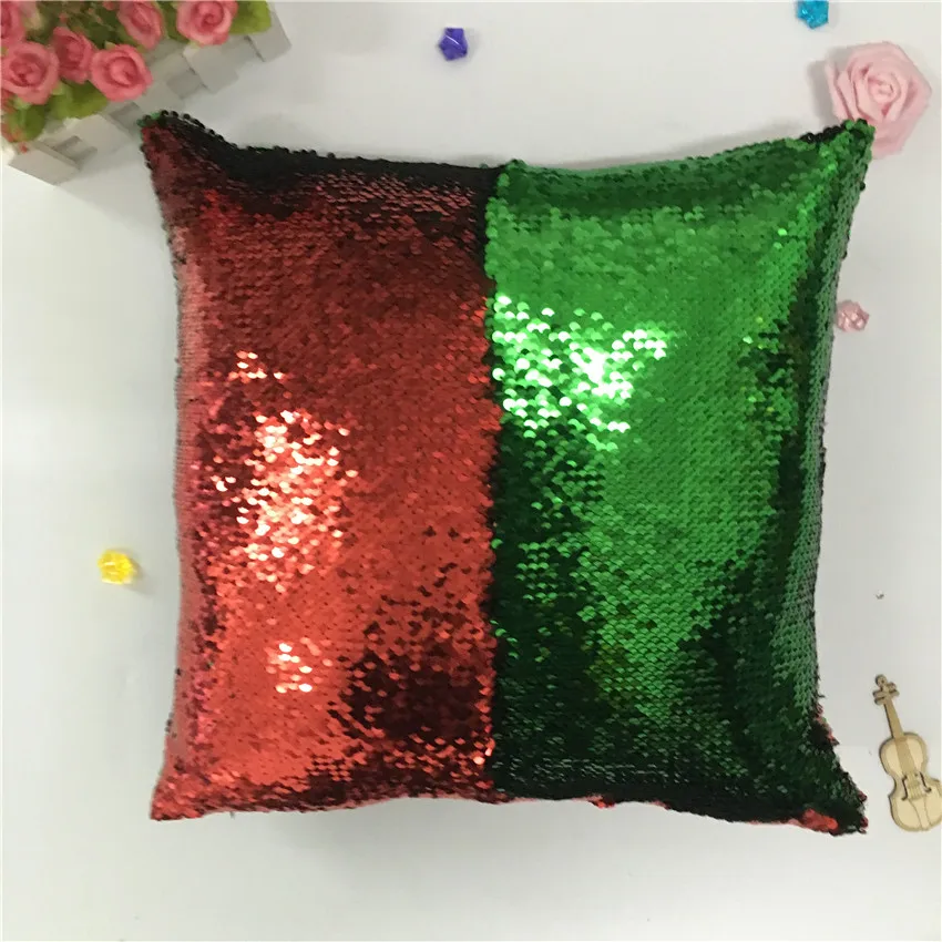 Пайетки Чехлы 40*40 декоративные Русалка подушки для дивана Реверсивный наволочки