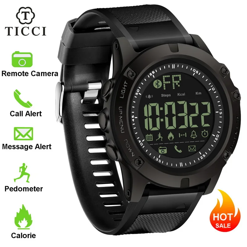 TICCI IOS и Android цифровой Bluetooth спортивные Смарт часы Шагомер вызов сообщение