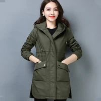 2019 fashion new cotton women korean jacket thickening parker coat warm jackets loose ladies casual solid color cotton outerwear