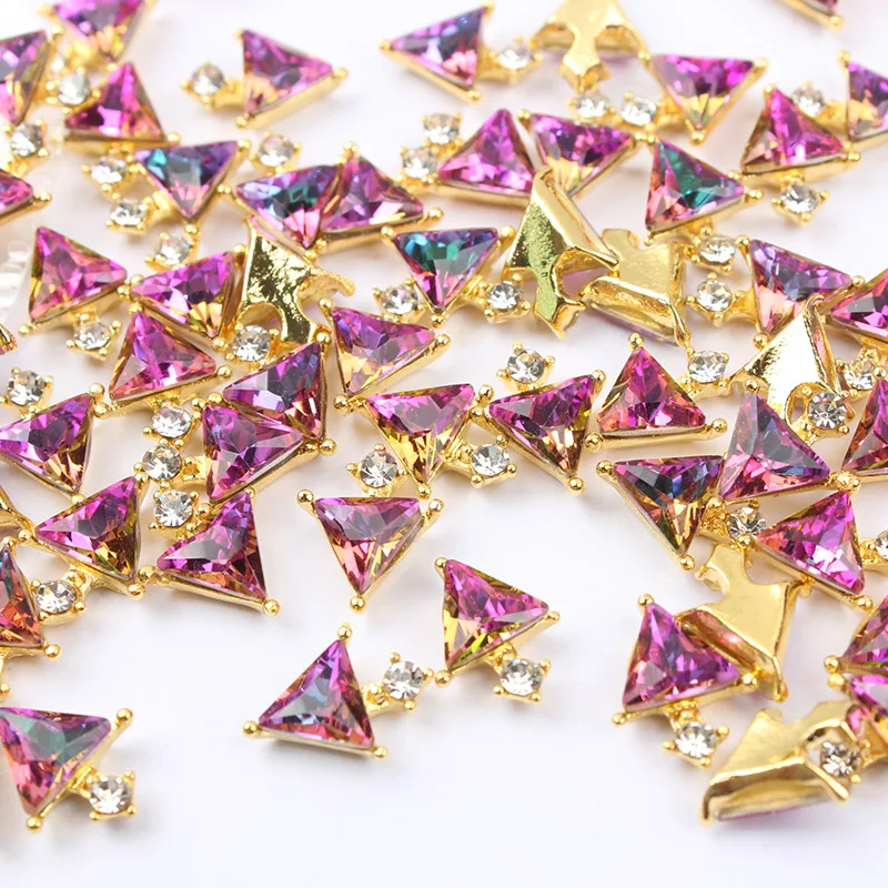 /20/50 шт 3D ногтей треугольники художественная аксессуары для ногтей с искусственными камнями, блестки для ногтей, украшения для ногтей, для нанесения с помощью клея принадлежности для салонов