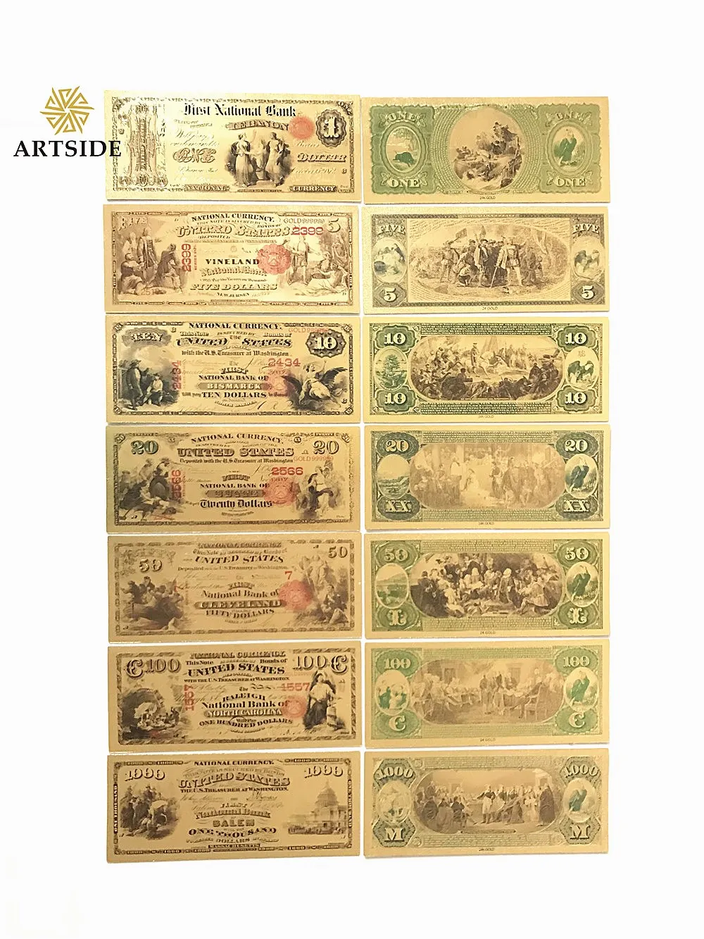 Все типы американская золотая фольга доллар банкнота поддельные деньги - Фото №1