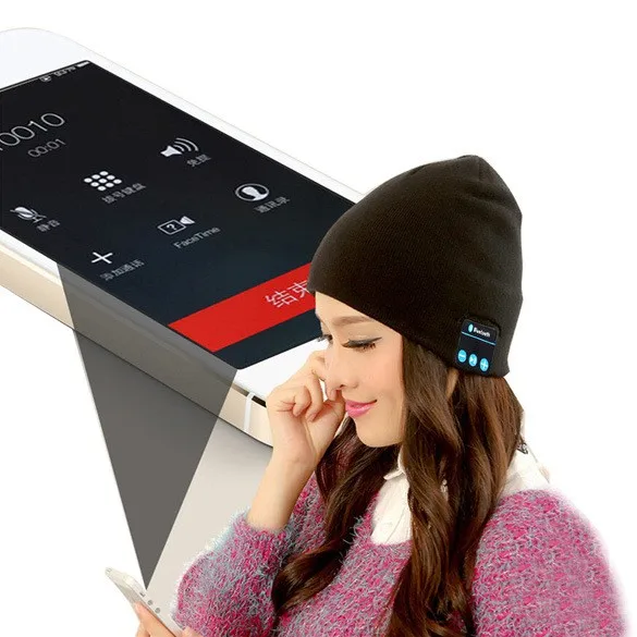 Шапка-бини с микрофоном беспроводная Bluetooth для Iphone Samsung | Электроника