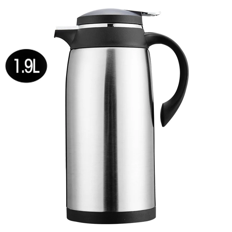 Silver 1900ml 1-1.9L стеклянный вкладыш большой емкости изоляции термосы чайник Китай нержавеющая сталь кофе горячий термос для воды горшок - Цвет: Silver 1900ml