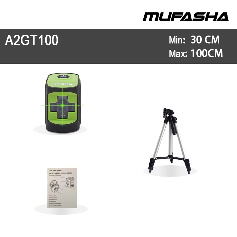 Green With Tripod MUFASHA Mini 2 Lines Laser Level Red Beam or Green Beam Self-Leveling Laser Level in Box - Цвет: Green With Tripod