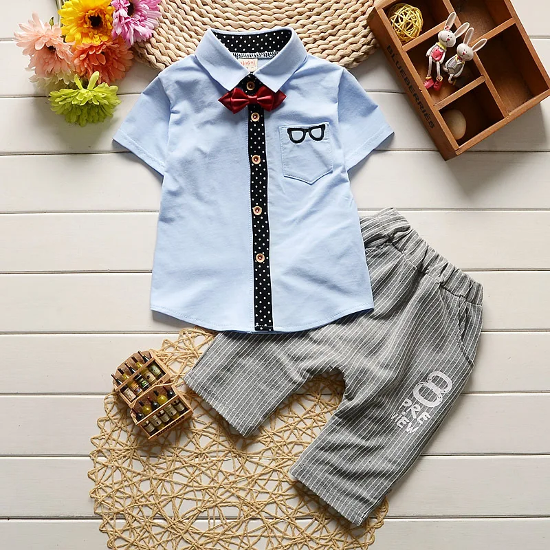 JIOROMY Toddler Children Clothes Summer Baby Boys Clothing Sets Gentleman Suits Kids Sweatshirt Child Formal Shirt+short | Детская