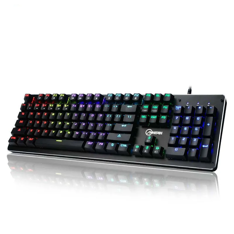 SeenDa Проводная игровая механическая клавиатура RGB переключатель с подсветкой 104