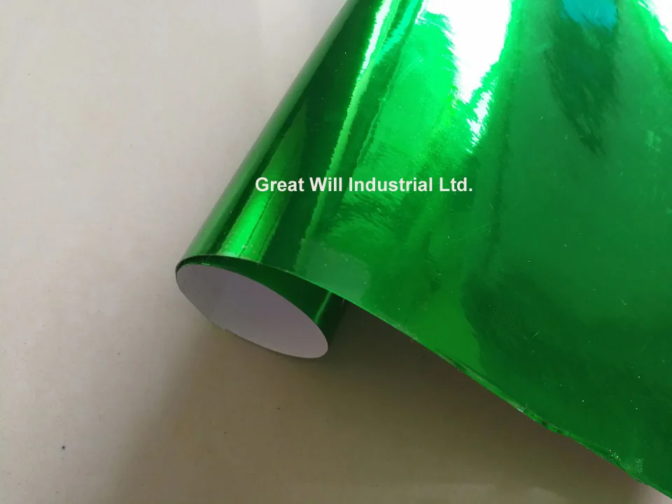 Зеленая безвоздушная зеркальная виниловая пленка наклейка лист Стайлинг