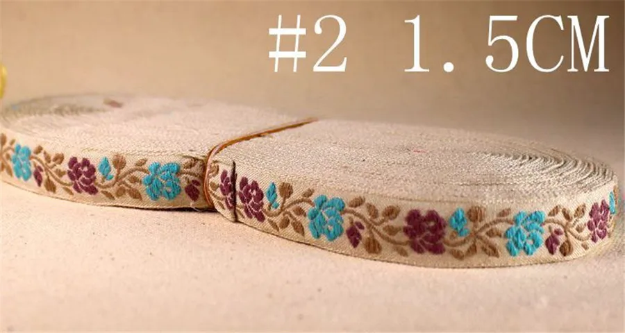 20 ярдов * 5/8 &quotЖаккард Национальный ретро кружева ленты красный синий и вышитые