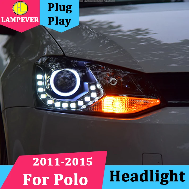 Lampever Стайлинг для 2009-2015 VW Polo фары Новинка светодиодный ная фара Cruiser drl линза