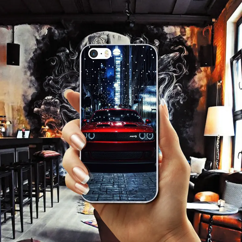 Super Car Dodge Challenger Srt Soft TPU Skin Mobile Phone Cases for iPhone X XR XS Max 6 6S plus 7 7Plus 8 8Plus SE 5 5S 5C 4S |