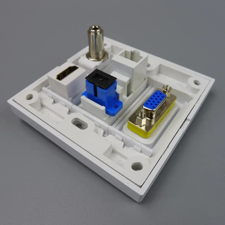 Клиентский дизайн vga hdmi SC волокно аудио 3 5 мм настенная пластина rj45|rj45 wall plate|wall
