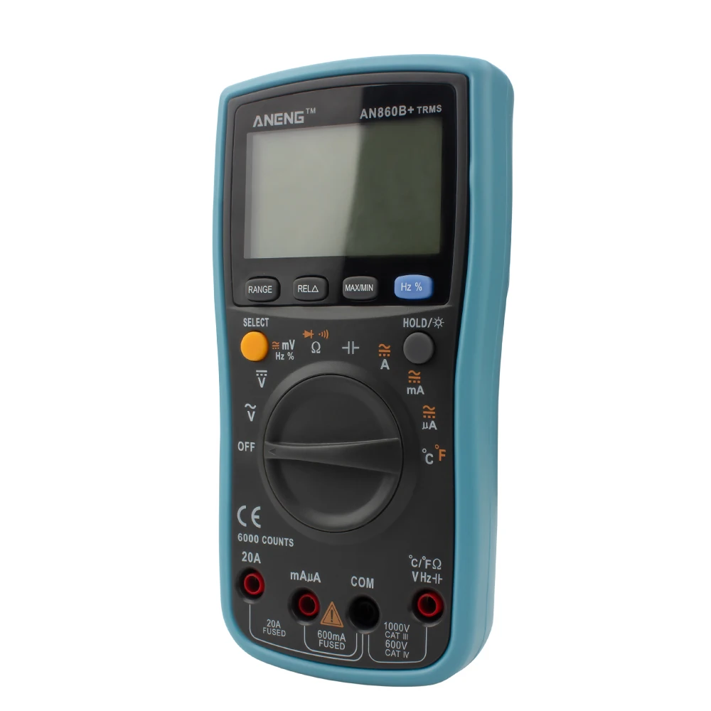 Синий ANENG AN860B+ цифровой клещи мультиметр Ручной RMS AC/DC сопротивление - Цвет: Синий
