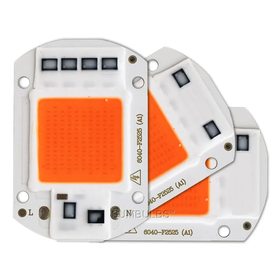 Sumbulbs 20 Вт 30 50 Smart IC 110 В 220 AC COB Светодиодная лампа для роста растений чип на борту