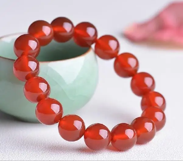 Натуральный красный агат Strand браслеты круглые бусины украшения для ухода за