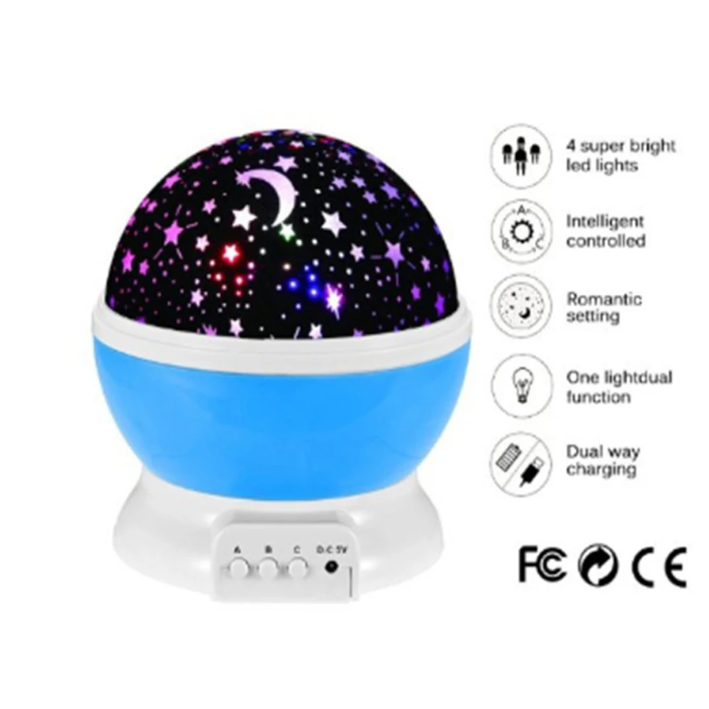 Звезд звездное небо Светодиодный Ночник проектор Звезда Луна настольная лампа