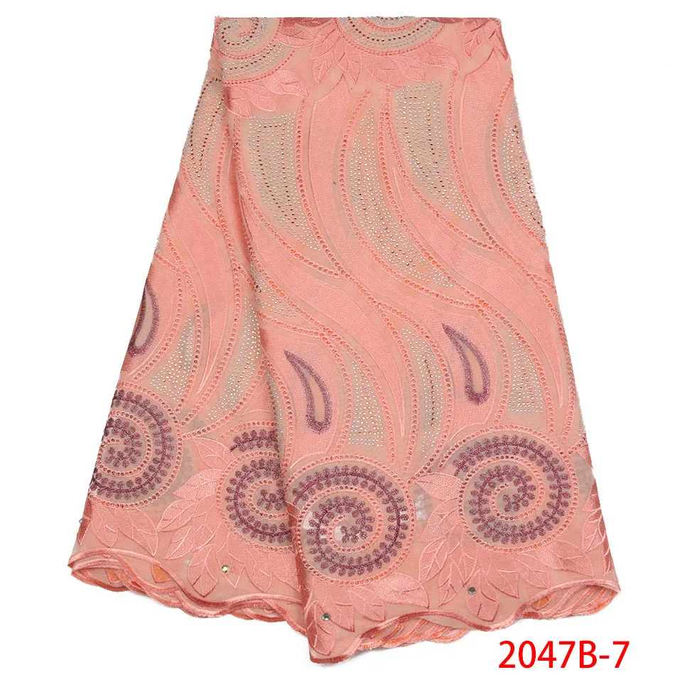 African Lace Cotton Fabrics Swiss Voile Fabric High Quality Embroidered Flower Pattern For Men Wedding Dress APW2047B-2 | Дом и сад