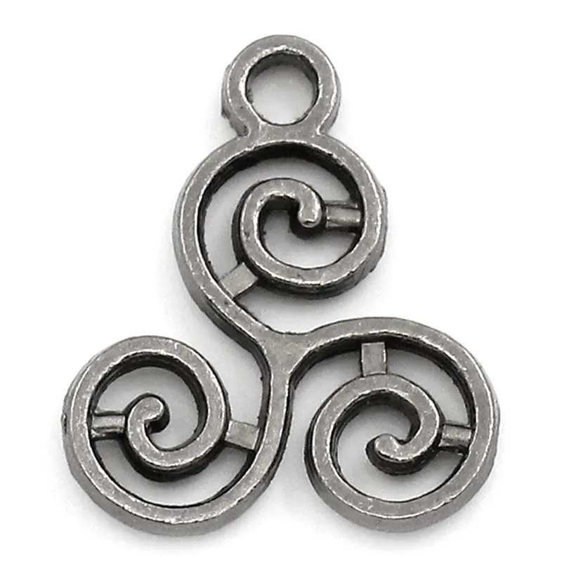 50 шт кулонов Gunmetal Cloud Celtic Triskelion металлические ювелирные изделия DIY фурнитура