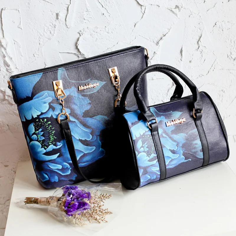 MIWIND 2017 New Women Handbag PU Leather Female Bags Fashion Shoulder Bag High Quality 6 Piece Set Designer Brand Bolsa Feminina|bolsa