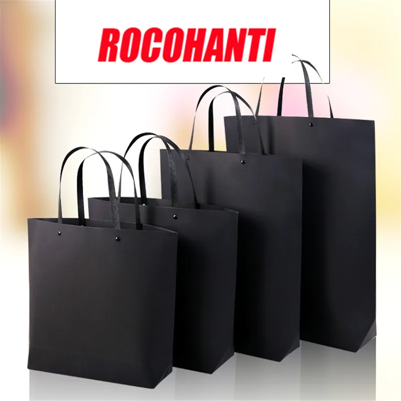 

33 * 25 black calfskin paper bag with a heavy hull bag and a custom printed garment gift bag with shopping bags