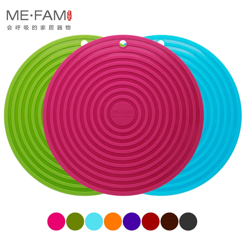 

ME.FAM New XL Size 28CM Ripples Silicone Mat Non Slip Heat Resistance Placemat Bowl Plate Pad For Cafe Kitchen Restaurant Office