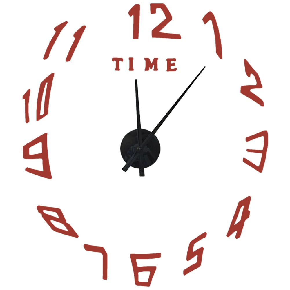 Wall Clock Red Новинка, светящиеся часы, настенные часы Horloge 3d, сделай сам, акриловые зеркальные наклейки, украшение дома, для гостиной, кварцевые иглы, люминесцентные - Цвет: Wall Clock Red