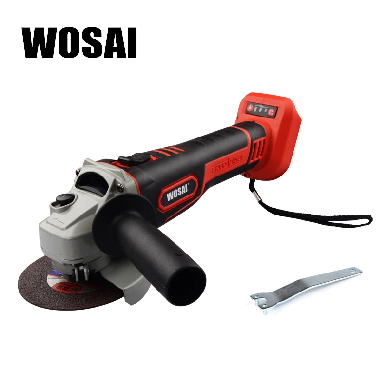 WOSAI 20V Электрическая аккумуляторная угловая шлифовальная машина Литиевая Батарея шлифовальный станок полировки резка шлифовальные воск Мощность инструменты