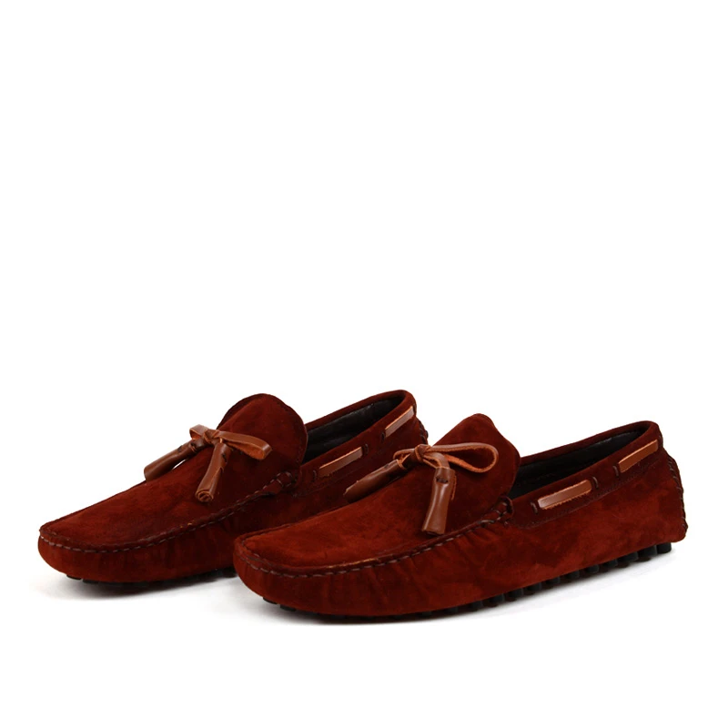 Цвет Небесно-голубой замшевые повседневные Лоферы без застежки с кисточками для