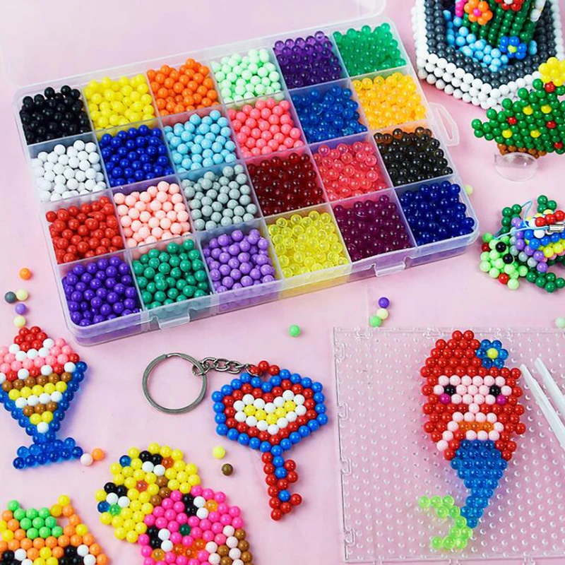 

24 Colors 5mm DIY 3d Puzzles bead Hand Making 3D Beads Hama Beads Perler Beads Ball Perlen Learn Kids Toys