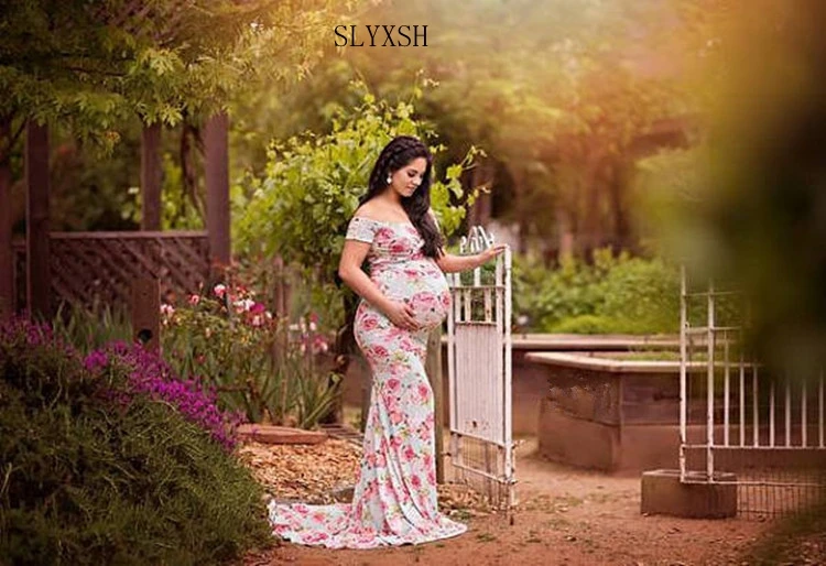 

Maternity Photography Props dress Maternity photography Dress floral print Maternity Dress For photo shoot Pregnant dress