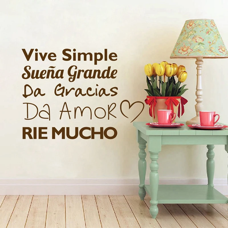 

Spanish Rules of life Vinyl DIY Wall Stickers Home Decoration Living room Bedroom Wall Decals Art Murals JG2644