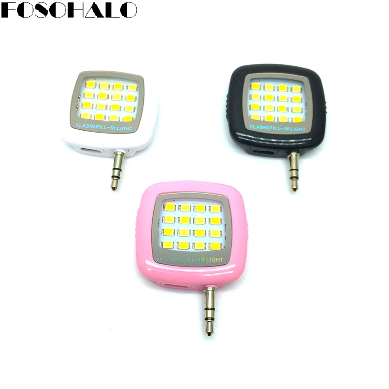 FOSOHALO 1pcs Mini Sync Flashlight 16 LED Lights Mobile Phone Selfie Light Adjustable Fill light For iPhone Samsung xiaomi | Электроника