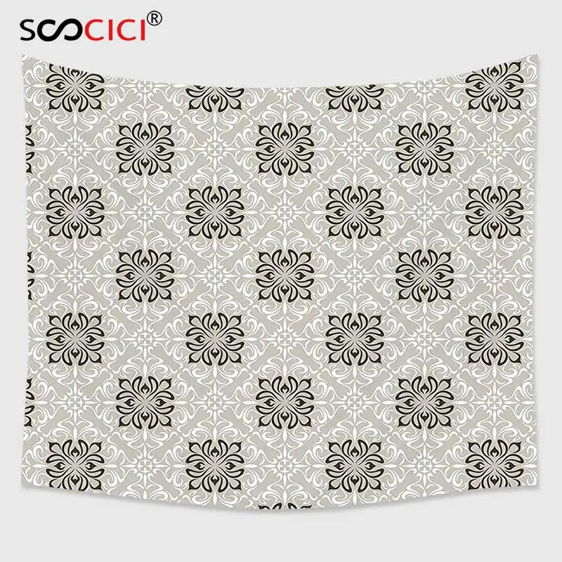 

Настенный Гобелен Cutom, романтический цветочный дизайн, абстрактный художественный стиль, элегантные Дамасские рамки, Декоративный принт, пыль