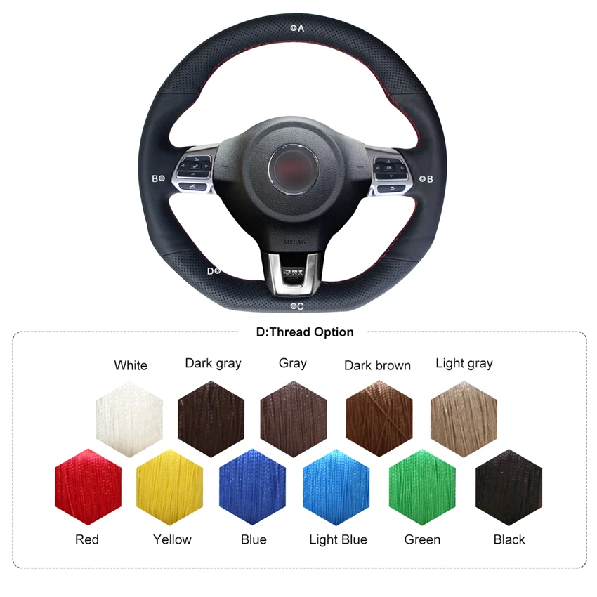 MEWANT черный чехол на руль из искусственной кожи для Volkswagen Golf 6 GTI MK6 VW Polo GTI Scirocco R Passat CC R-Line 2010