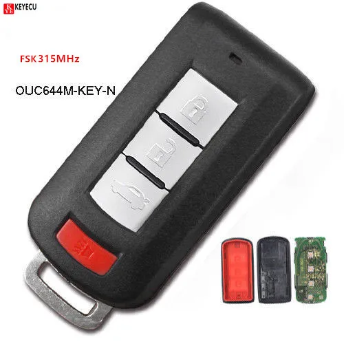 Keyecu умный ключ дистанционного управления без ключа для Mitsubishi Lancer Outlander 2010 2011 2012 315 МГц с чипом PCF7952A OUC644M-KEY-N