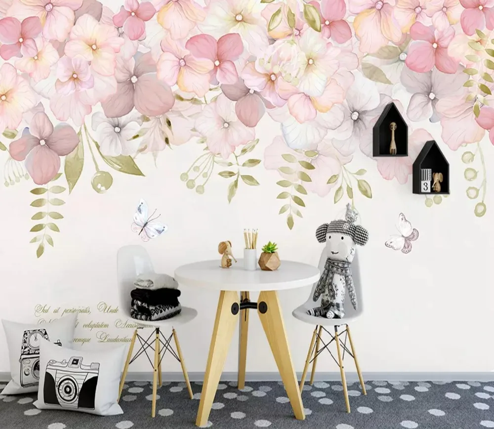 

[Self-Adhesive] 3D Fashion Pink Flower Vine 22 Wall Paper mural Wall Print Decal Wall Murals