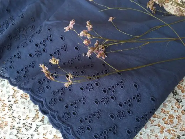 DIY Ручная стеганая хлопчатобумажная ткань кружево серый синий хлопок вышивка широкое кружево 23 см