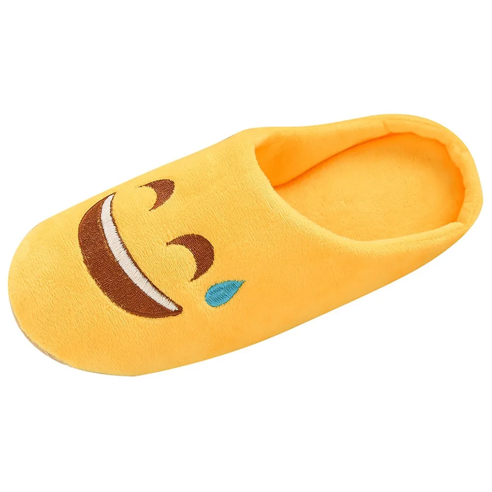 Yellow Женские тапочки; женские и мужские теплые тапочки; домашняя Нескользящая зимняя обувь; простая уличная обувь; Повседневные тапочки на плоской подошве - Цвет: Yellow